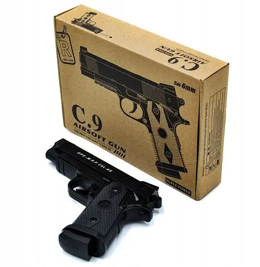 Іграшковий пістолет для страйкболу Airsoft Gun C.9 реалістична ігрова модель Чорний - фото 2