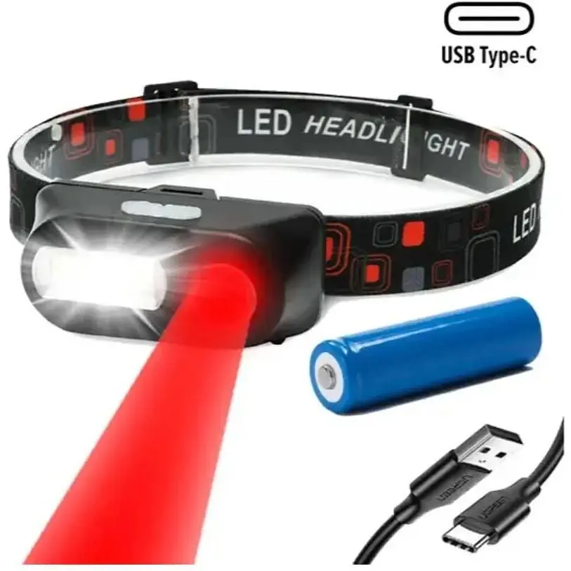 Фонарь налобный Police BL-1804 LED аккумуляторный красный свет - фото 6