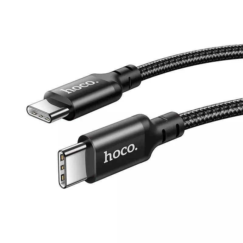 Зарядний кабель швидкого заряджання Hoco X14 Double Speed на 60W з роз'ємом Type-C to Type-C чорний - фото 3