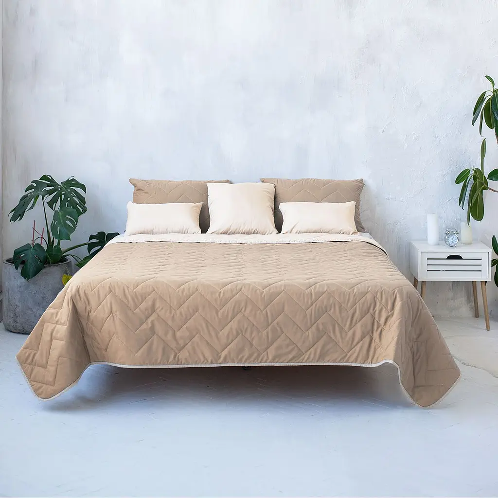 Набір Sonex Bora Bora: декоративне покривало 220х240 см + 2 наволочки 50х70 см коричневий з бежевим (SO102397) - фото 4