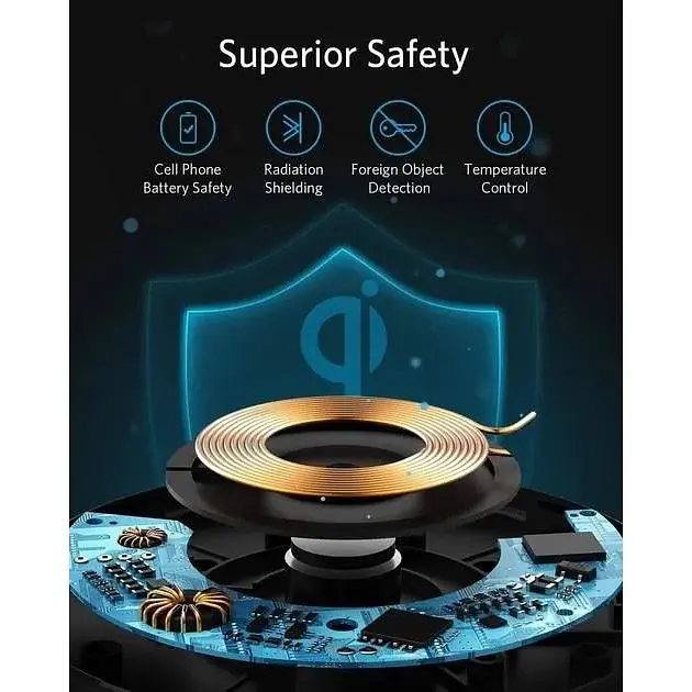 Беспроводное зарядное устройство для Anker 313 Wireless Charger (Pad) Qi 10W Black - фото 7