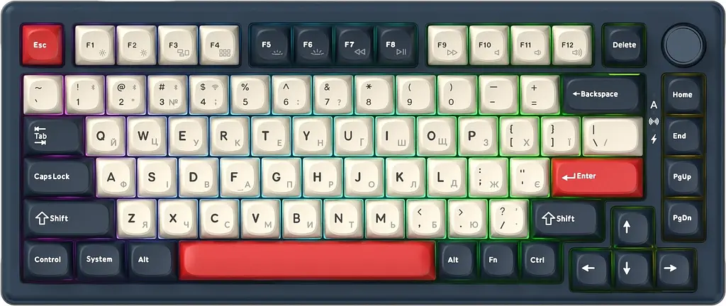 Клавіатура бездротова GamePro Asgard Yord Keychron Super Red Switch Blue (MK266BL) - фото 5