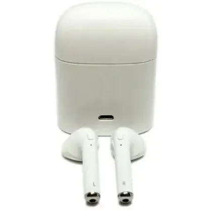 Бездротові навушники TWS Bluetooth i7S з боксом для зарядки White (au007-hbr) - фото 2