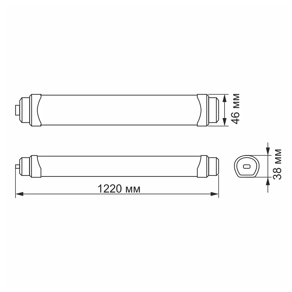 LED світильник лінійний магістральний Videx 36W 1.2м 5000K IP65 білий (24638-000) - фото 3