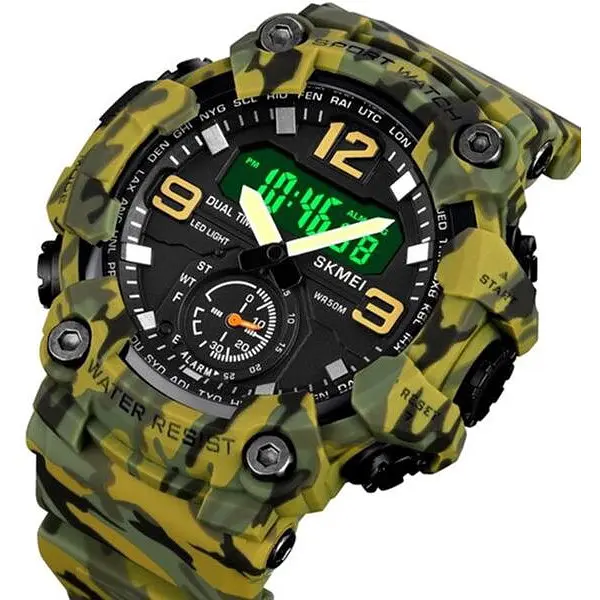 Часы наручные мужские Skmei 1965 Green Camo small size, 1965CMGN (12346) - фото 3