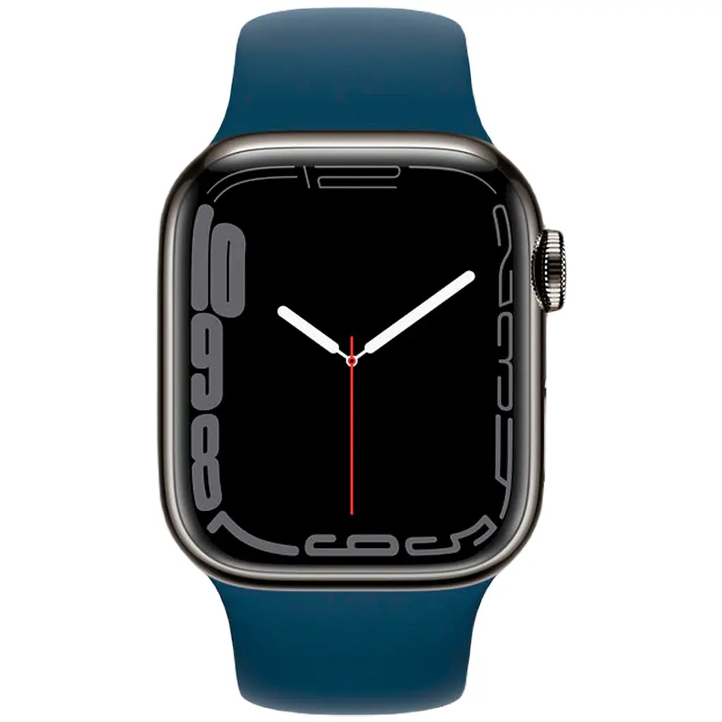 Смарт-часы Apple Watch Series 7 GPS + Cellular 41mm Graphite Stainless Steel with Abyss Blue Sport Band [MKHJ3] [62620] - фото 2