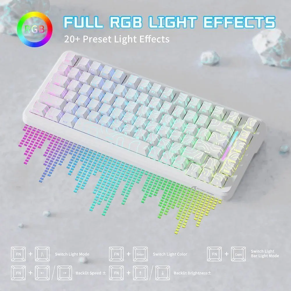 Клавіатура Attack Shark X82 Pro RGB HE Magnetic Switch Wireless White Contour Line (AS-6972792470702-WCL) [166727] - фото 4