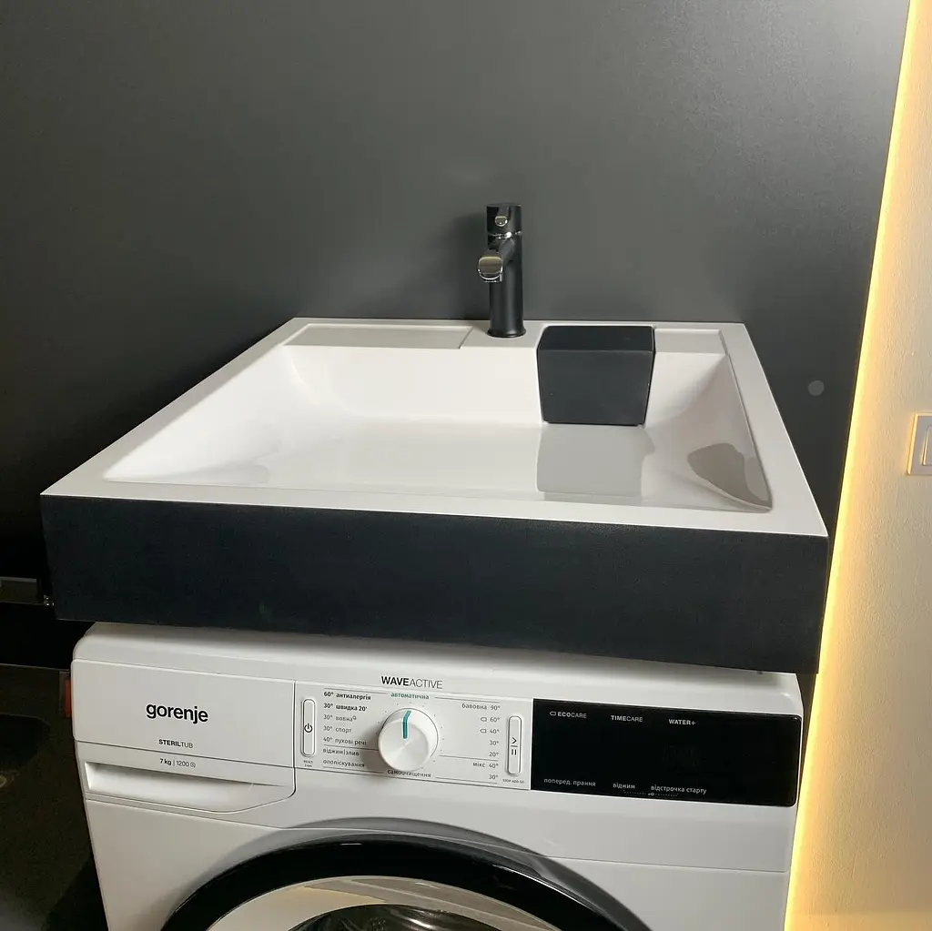 Раковина Adamant умывальник WASHER NEW искусственный камень прямоугольная - фото 4