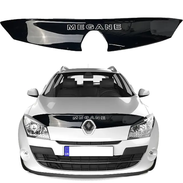 Дефлектор капота мухобійка Renault Megane III 2008-2014 Voron Glass