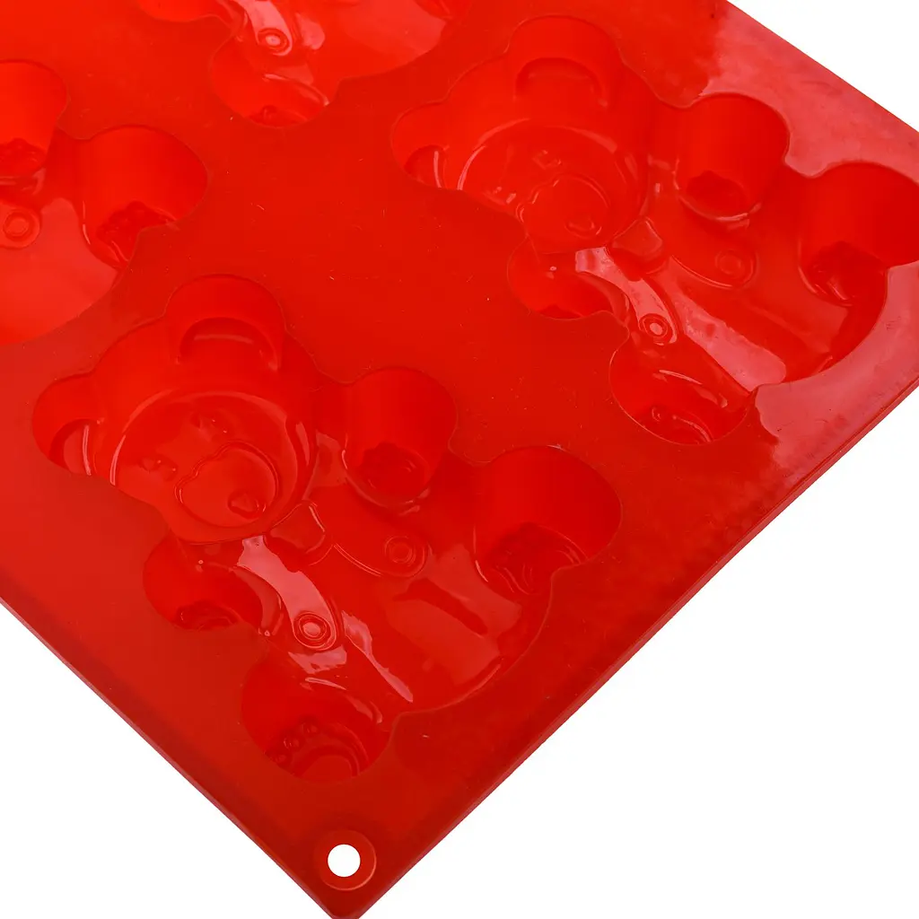 Силіконова форма-планшет для випічки Ekodeo Ведмедик червона (P89902) - фото 5