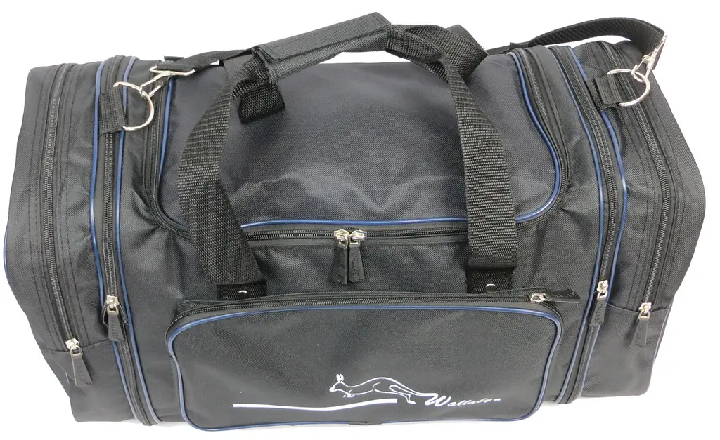 Спортивна сумка Wallaby 365 з розширенням 40/50 л 54(66)x25x30 см Чорна - фото 4