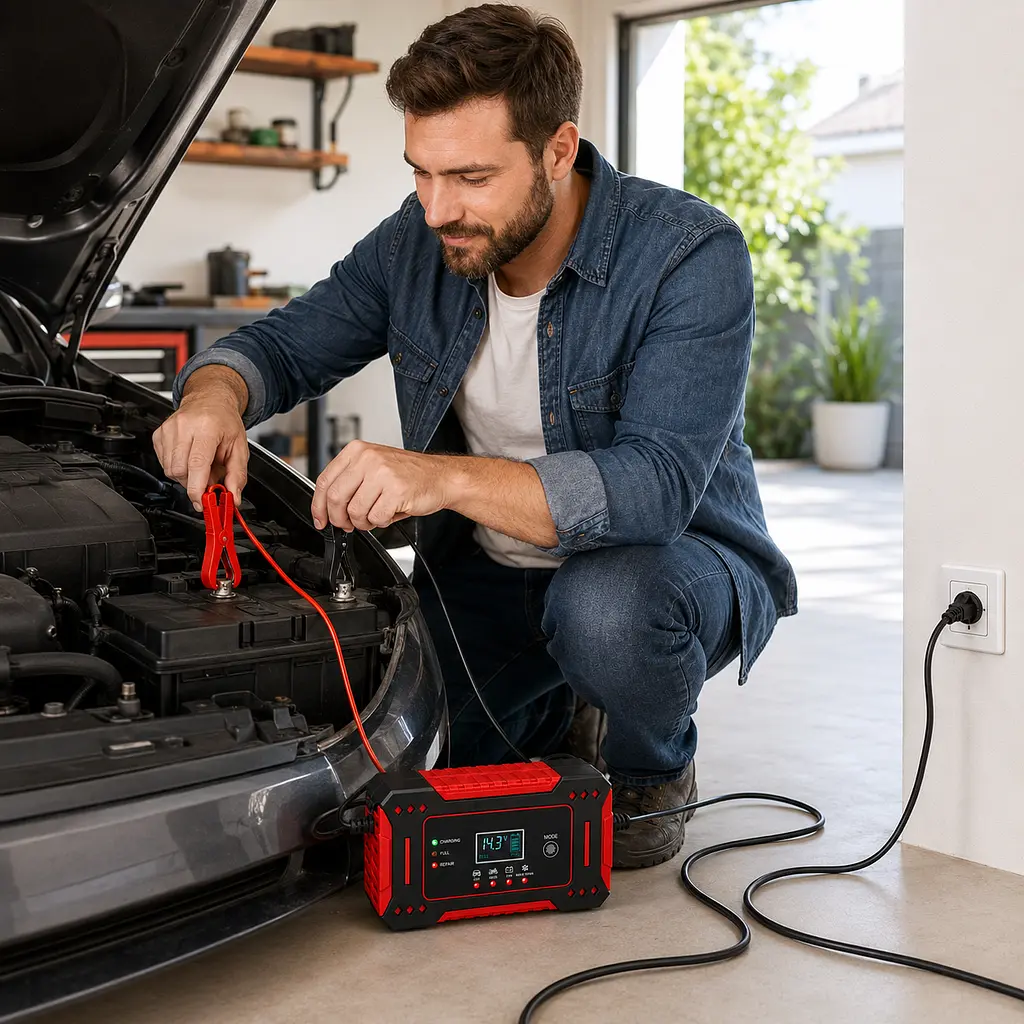 Зарядний пристрій для акумуляторів 6A 12V / Імпульсний зарядний пристрій / Зарядний РК-дисплей - фото 2