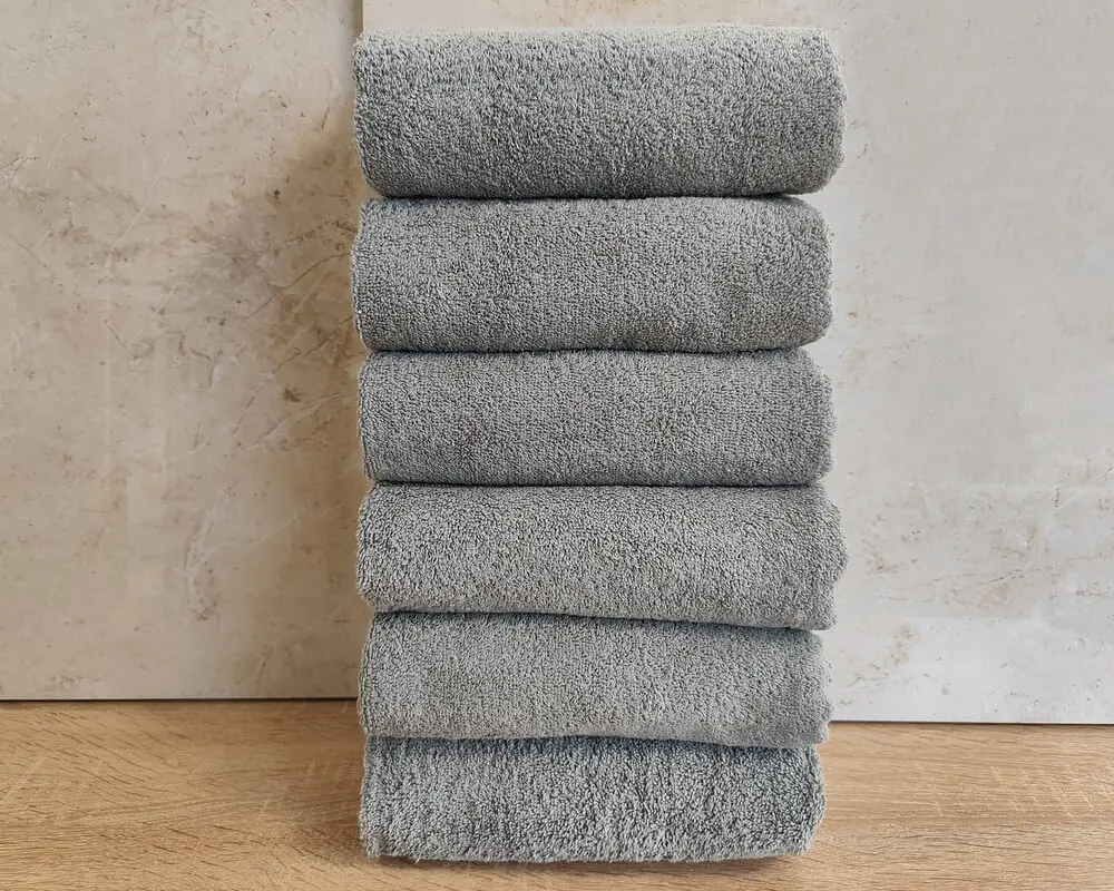 Набір турецьких махрових однотонних рушників Zeron 6 штук 50х90 Light Gray щільність 500 г/м2