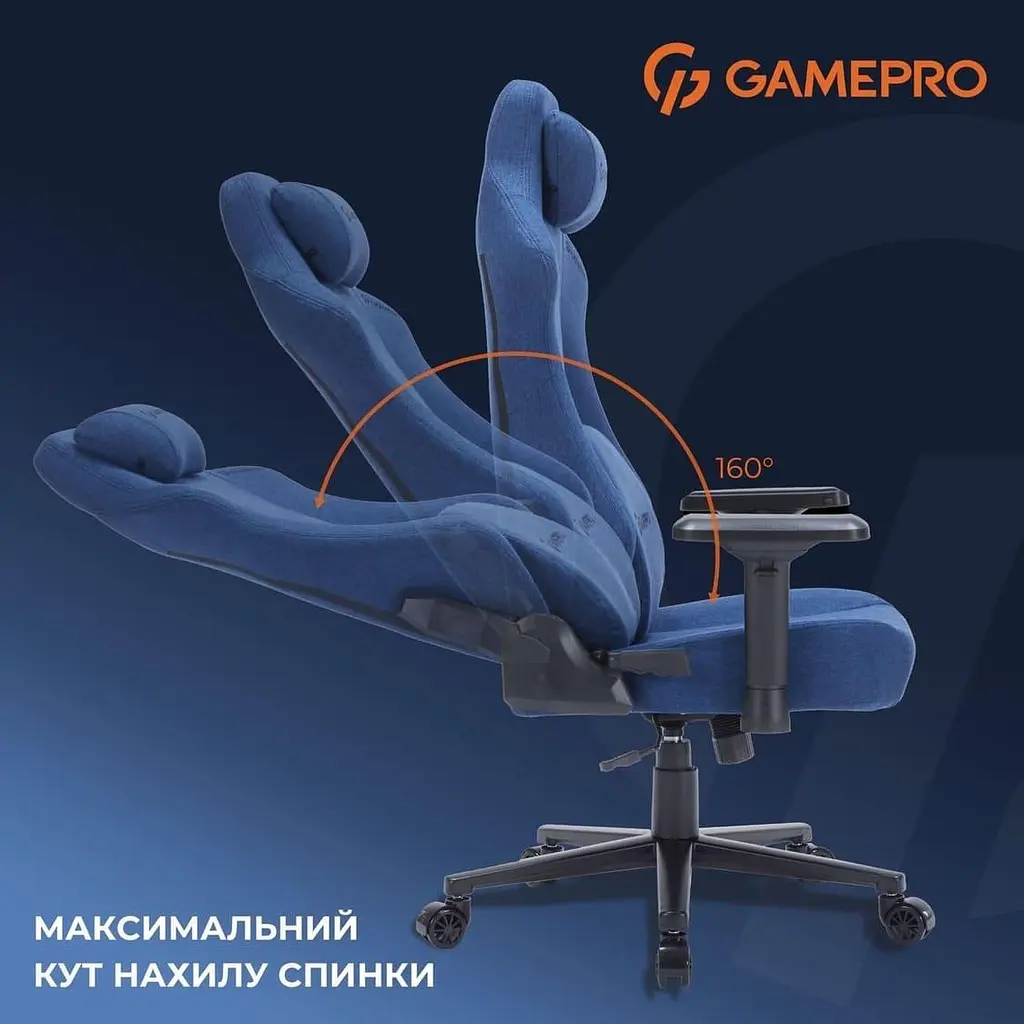 Ігрове крісло GamePro FGC750DB Fabric Dark Blue (FGC750DB) - фото 15