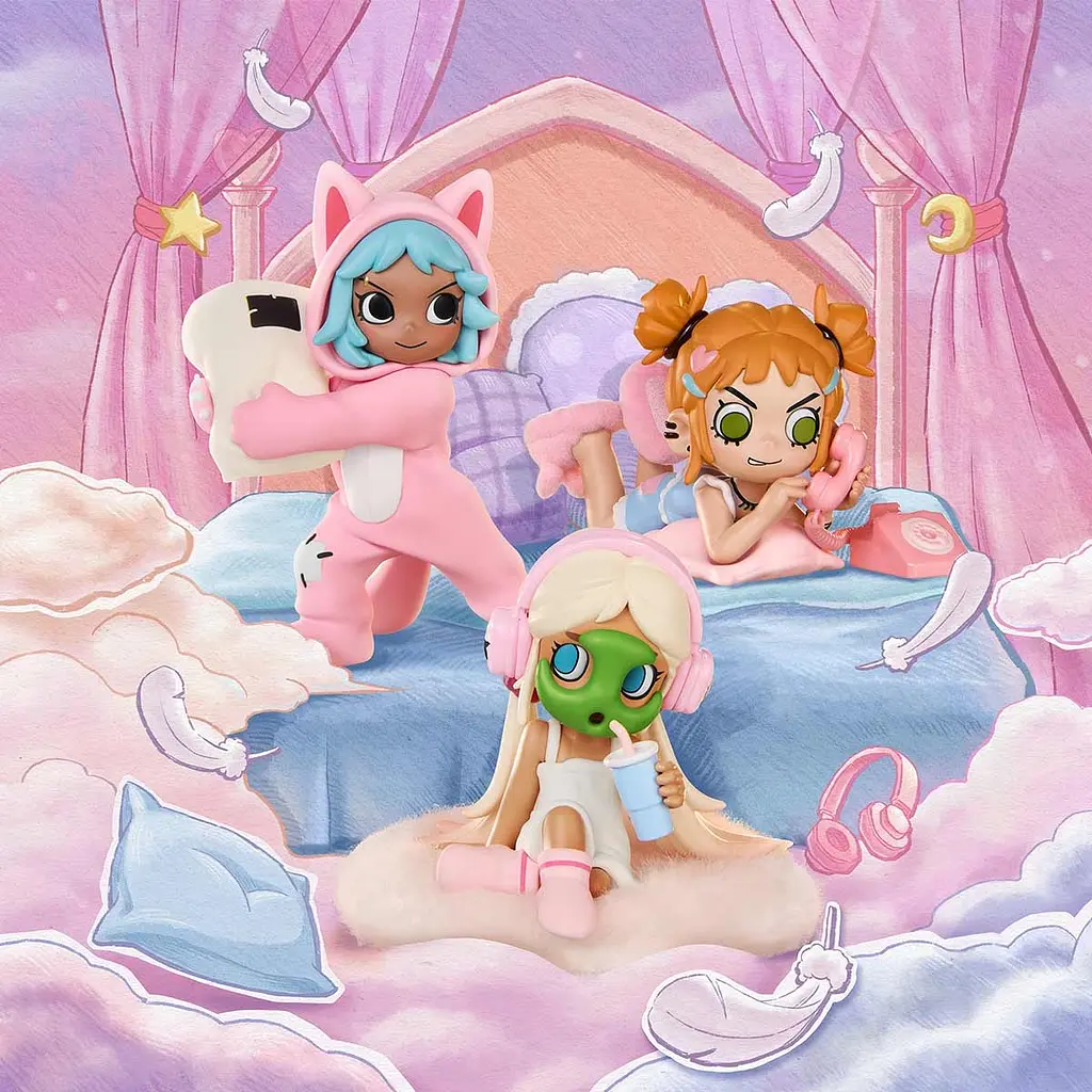 Игрушка-сюрприз Pop Mart Lil Peach Riot Серия Sleepover с коллекционной фигуркой (PRLS-01) - фото 7