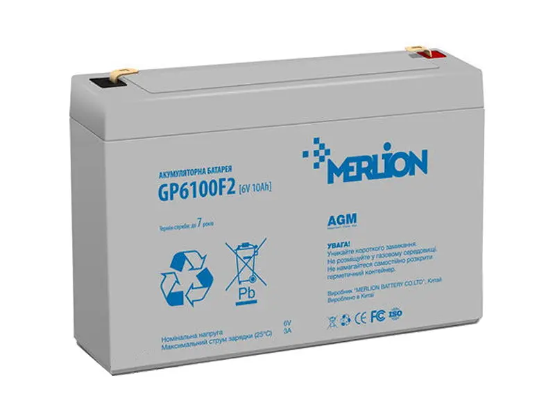 Акумулятор для ДБЖ MERLION 6V-10Ah (GP6100F2)