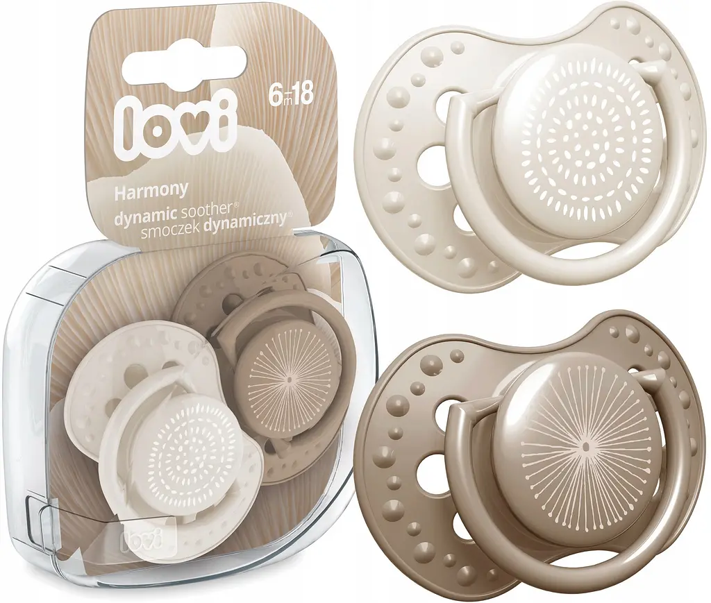 Пустушка силіконова Lovi Harmony Girl, динамічна, 6-18 міс, 2 шт., бежевий (22/907girl) - фото 2