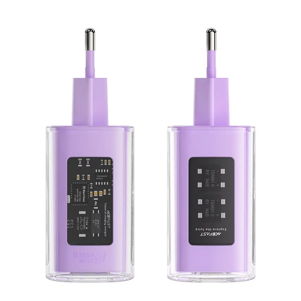 Мережевий зарядний пристрій Acefast A45 USB/2 Type-C QC PD PD65W GaN фіолетовий - фото 6