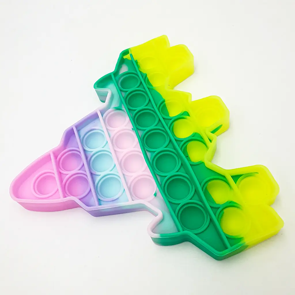 Сенсорна іграшка антистрес силіконова нескінченна пухирка поп іт UKC Pop It Fidget літак різнокольоровий - фото 2