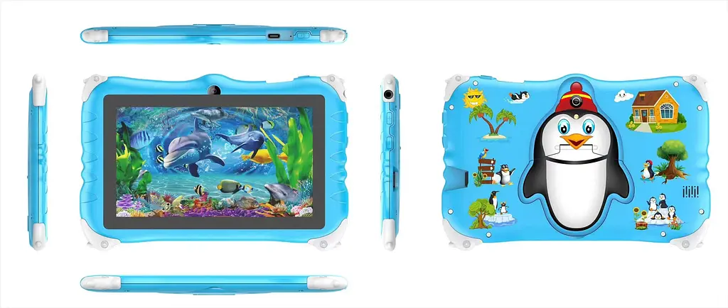 Дитячий планшет Meijiahui K1 Android-15 Penguin / Планшет 7" 6GB / 128GB / Дитячий планшетний ПК з екраном 7 дюймів Синій - фото 6