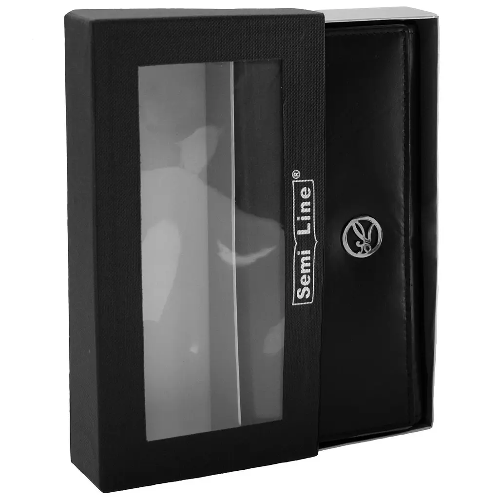 Гаманець жіночий шкіряний Semi Line RFID Black (P8273-0) - фото 3