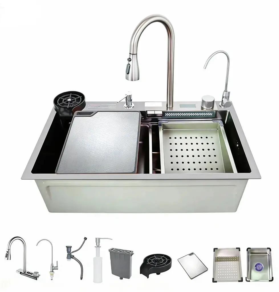 Кухонна мийка з нержавіючої сталі Zerix ZH7546-SET-07 Decor Ss Color з вбудованим змішувачем ZM5598, Нержавіюча сталь - фото 4