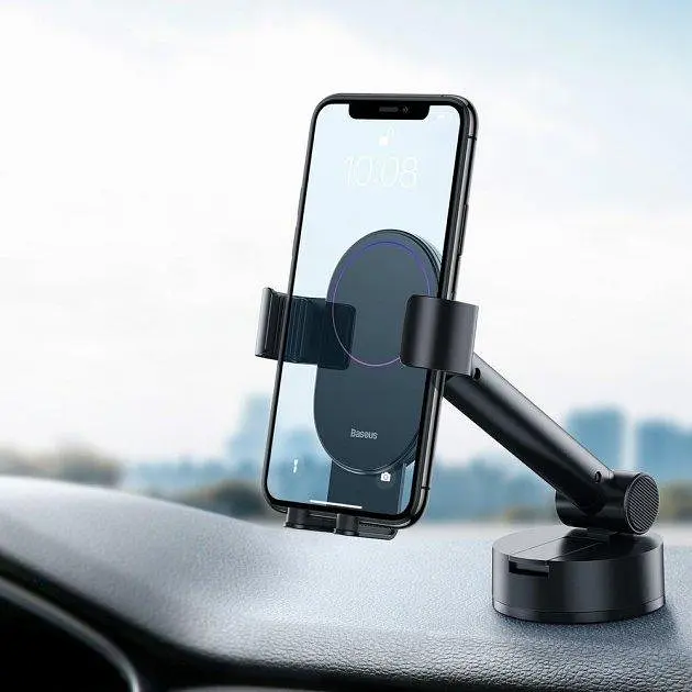 Автотримач для телефону BASEUS Simplism на присосці телескоричне захоплення під вагою Чорний (SUYL-JY01) - фото 2