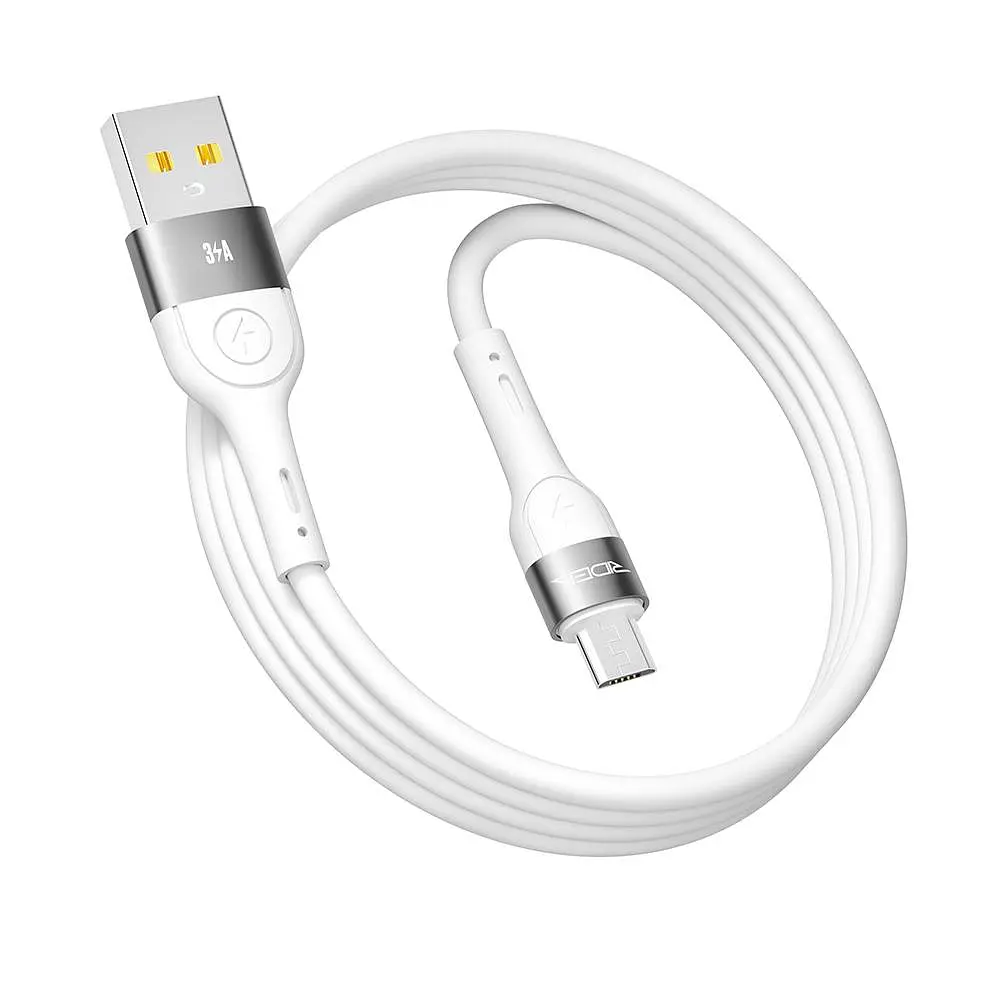 Кабель для подзарядки USB Ridea RC-XS51 X-Silicone USB-MicroUSB 60W 20V/3A 1.2 м Белый
