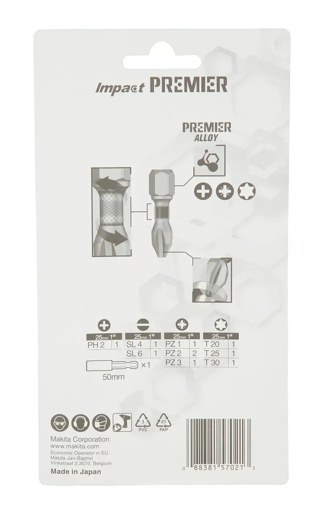 Набір біт торсіонних 11 шт Makita Impact Premier E-03573 - фото 6