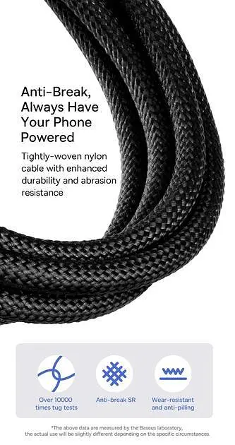 Кабель зарядний Baseus USB - Lightning 2.4A Fast Charging Cable for iPhone 1 м Black (CAJY010701) - фото 8