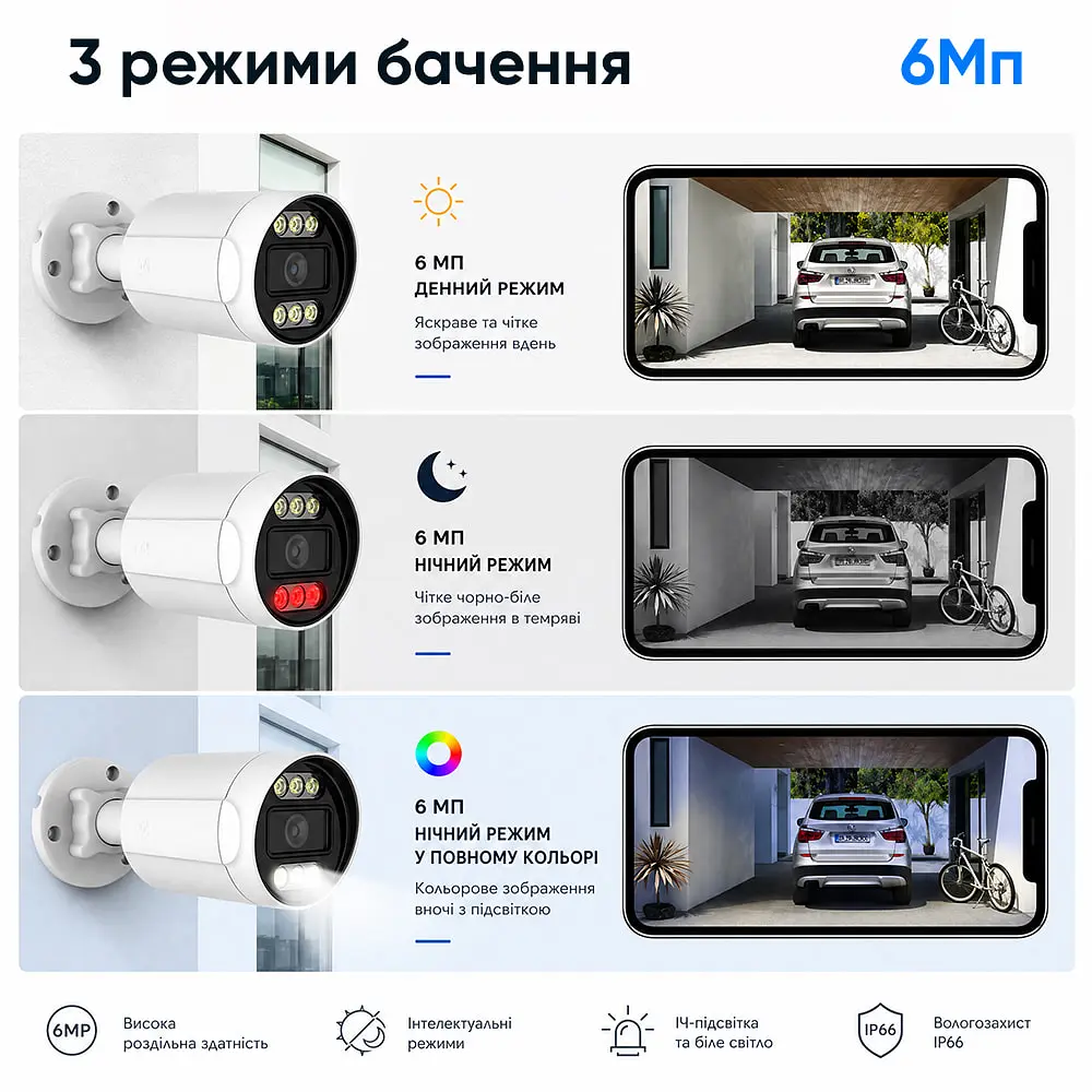 IP-відеокамера з WiFi 2.4/5GHz 6Mp Light Vision VLC-5206WI(Tuya) f=3.6mm, ІЧ+LED-підсвічування, з мікрофоном (75-00342) - фото 6