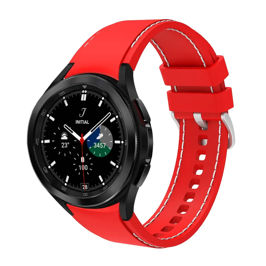 Браслет RLine для Samsung Galaxy Watch 4 - червоно-білий ширина кріплення 20мм силікон Watchbands (W43-8WB78162306) - фото 2