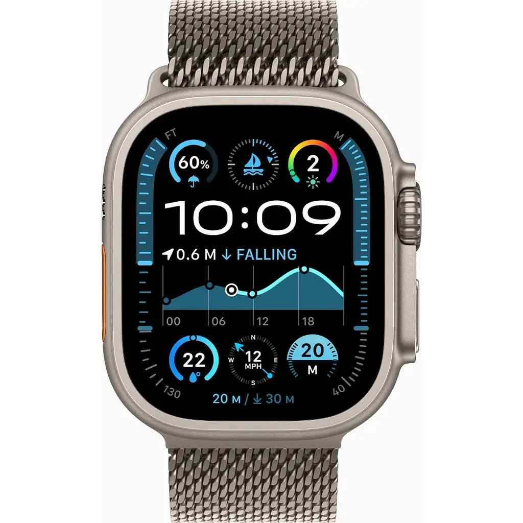 Смарт-часы Apple Watch Ultra 2 GPS + Cellular 49mm Natural Titanium Case w. N. Titanium Milanese Loop - M MX5R3 - фото 2