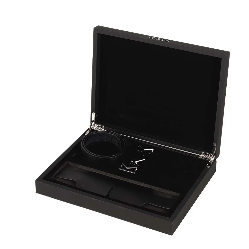 Маска на очі LOCKINK Blindfold Kit, чорна, натуральна шкіра, регульований обсяг - фото 7