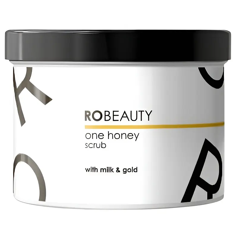 Медовий скраб для тіла з золотою сяючою пудрою OneHoney RoBeauty 550 мл