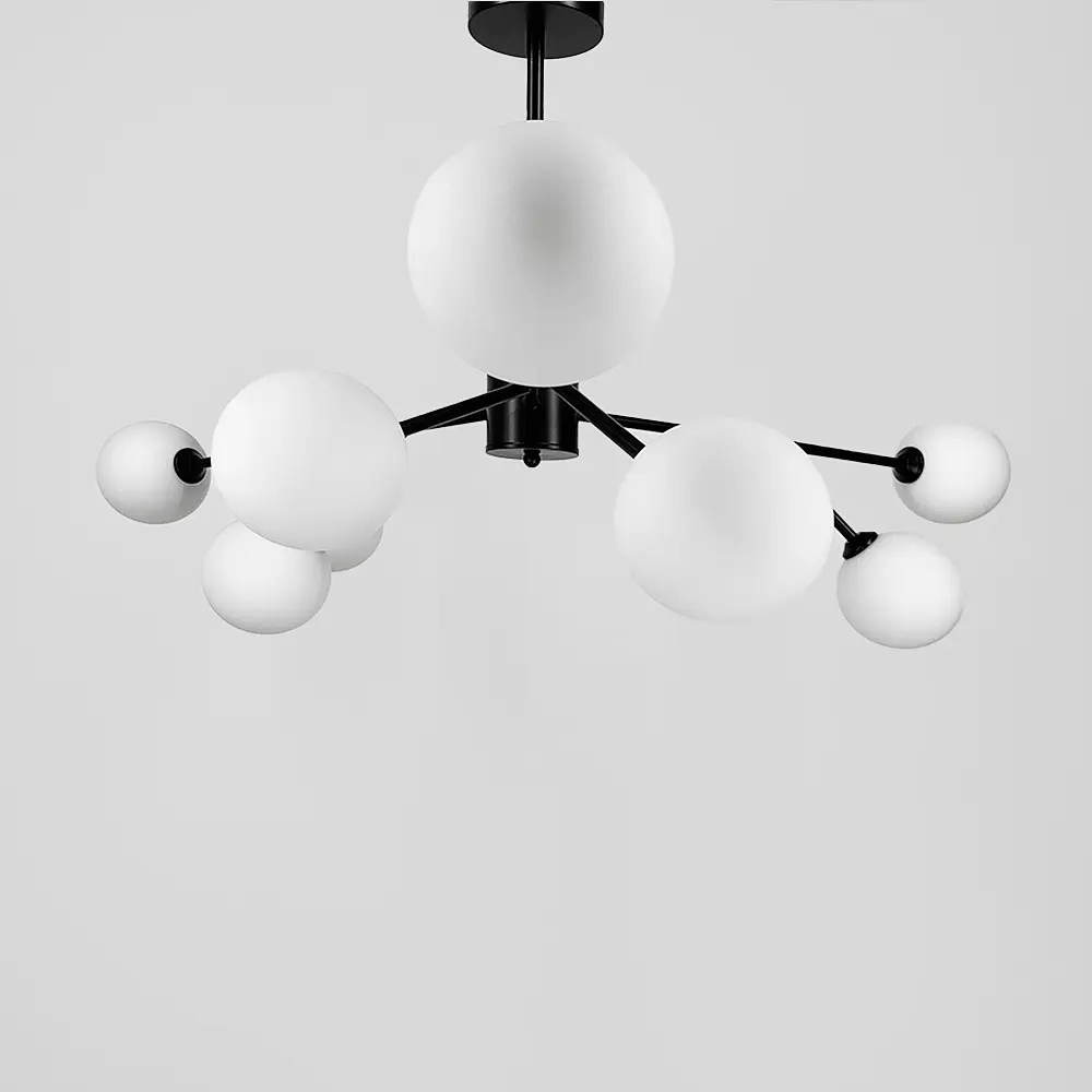 Потолочная черная люстра Grand Bunch на 9 плафонов Line.F AOC 20/9 BK - фото 8