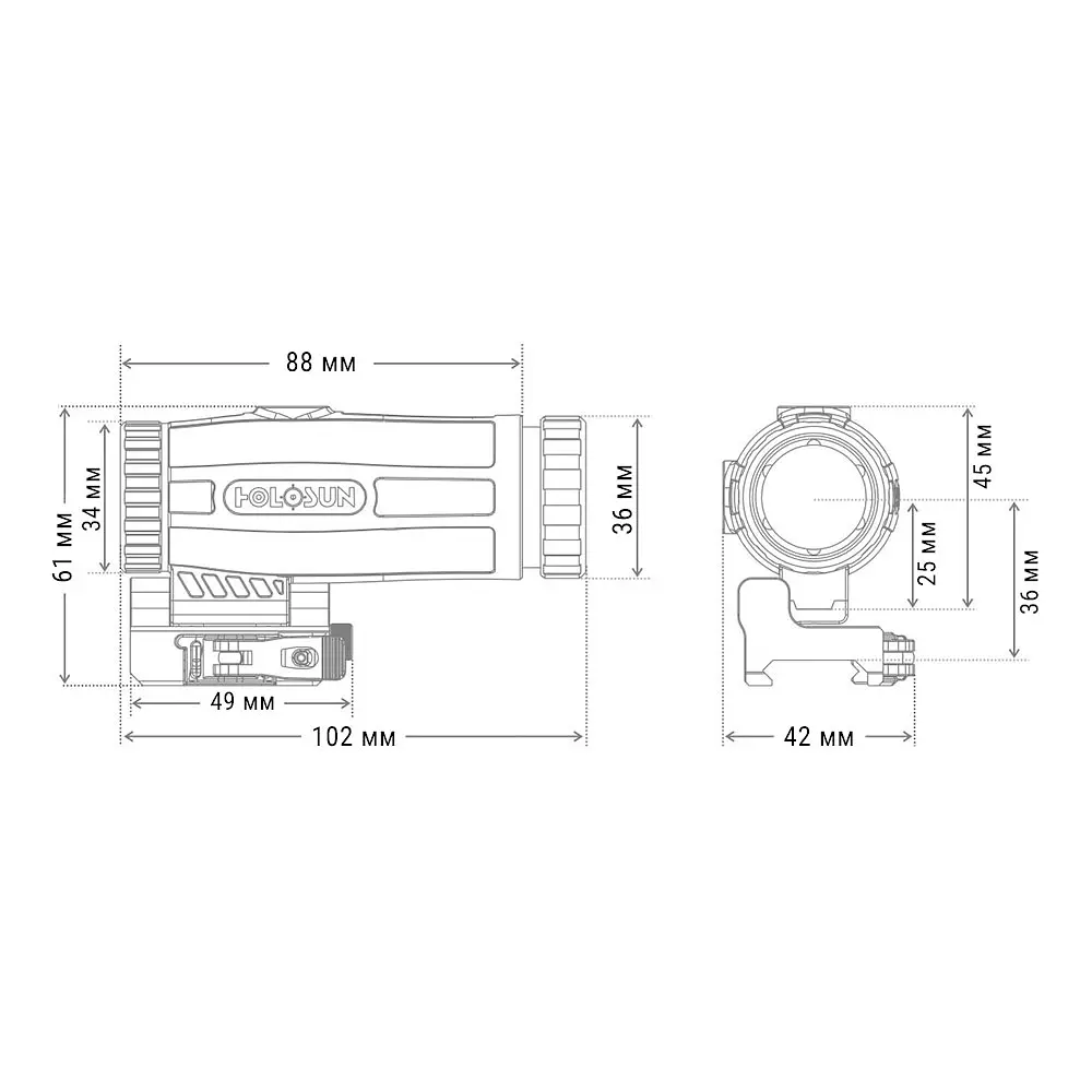 Збільшувач Holosun HM3X 3x magnifier - фото 5