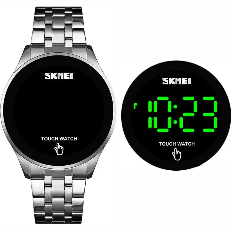 Чоловічий наручний світлодіодний годинник Skmei 1579 light (Сріблястий) - фото 10