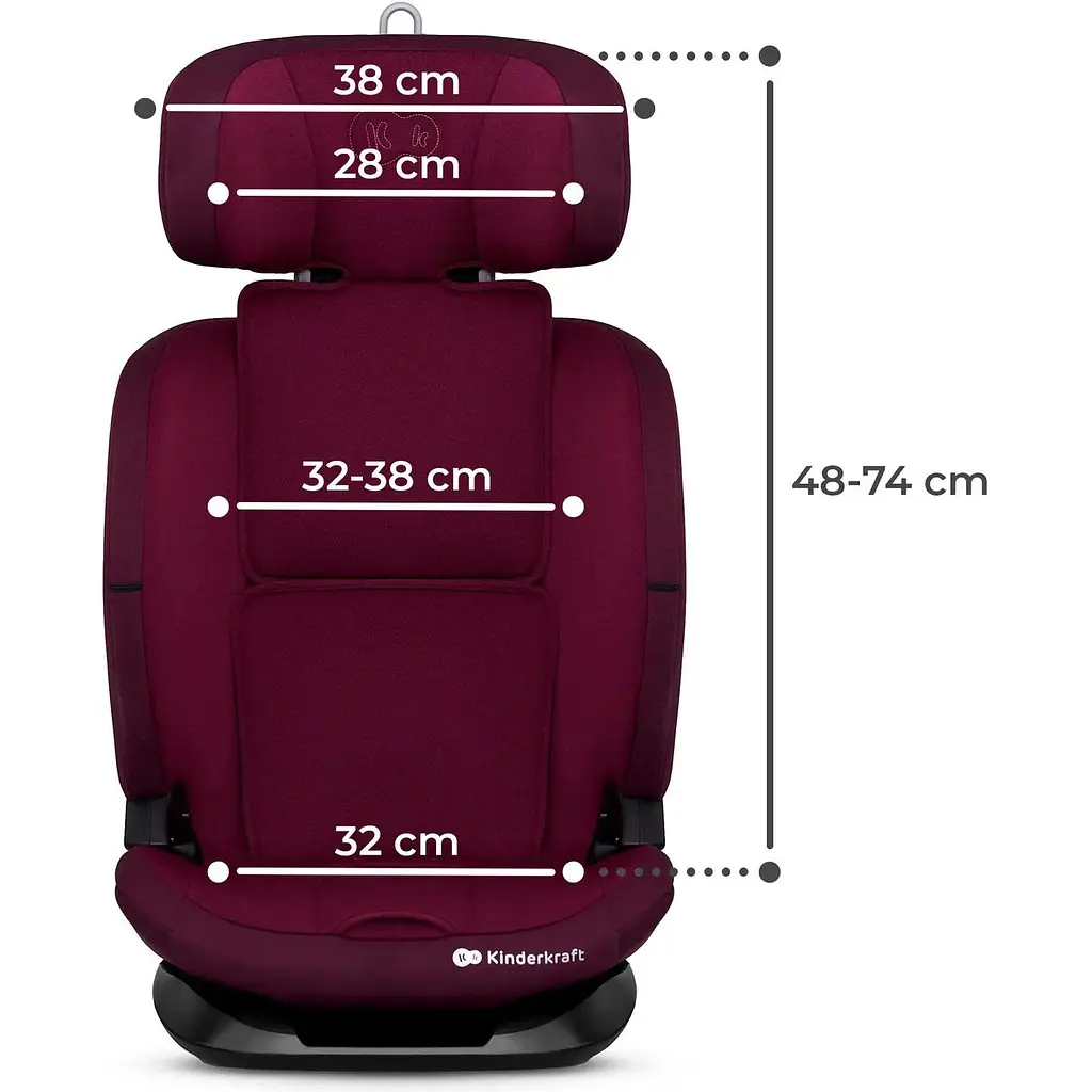 Автокресло Kinderkraft Oneto3 i-Size Cherry Pearl бордовое (KCONE300RED0000) - фото 11
