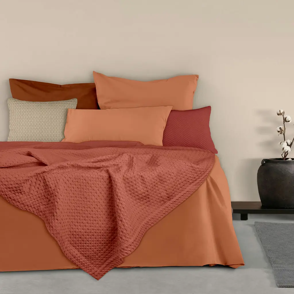 Плед покривало Cosas Rust Waffle Weave 230х240 см (Blanket_29Pust_WaffleWeave_230x240) - фото 2