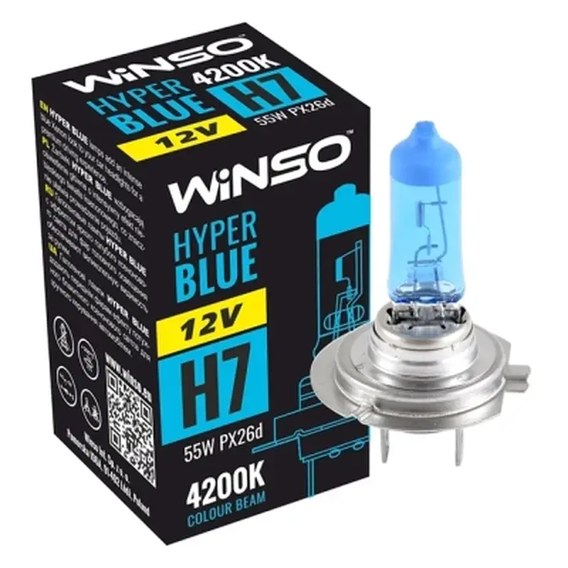 Автолампа WINSO H7 HYPER BLUE 4200K 55W PX26d (712740) - фото 3