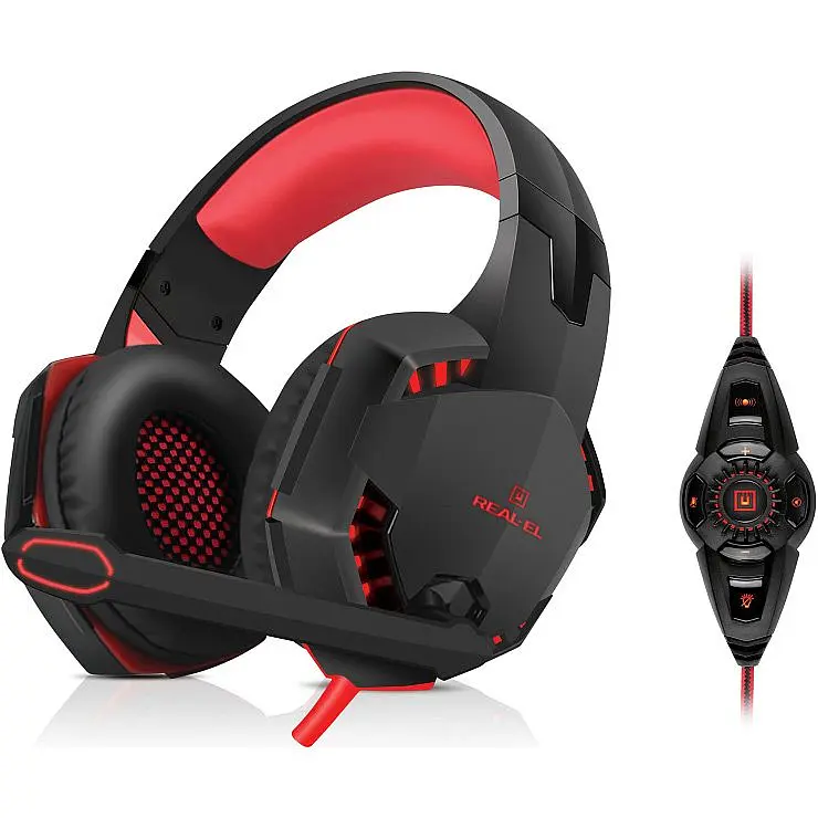Ігрові навушники REAL-EL GDX-8000 Vibration Surround 7.1 Backlit Black/Red (EL124100017) [112567] - фото 3