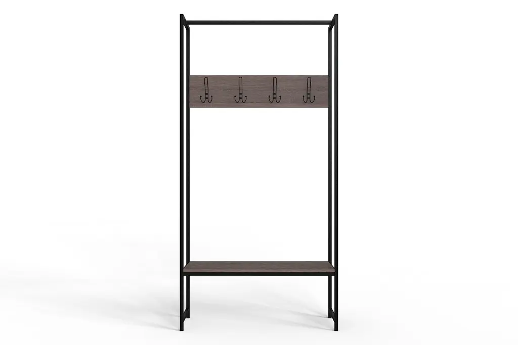Вішалка модульна підлогова Ferrum-decor Треліс 12 180x90x38 чорний ДСП Дуб Сонома Трюфель 16мм (FRD-104311) - фото 4