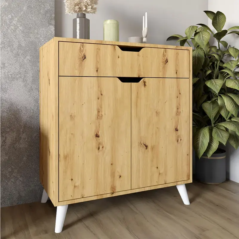 Комплект меблів для вітальні М-ЗОН Борн Дуб Артизан 5 предметів з білими ніжками (MZN-031064) - фото 12