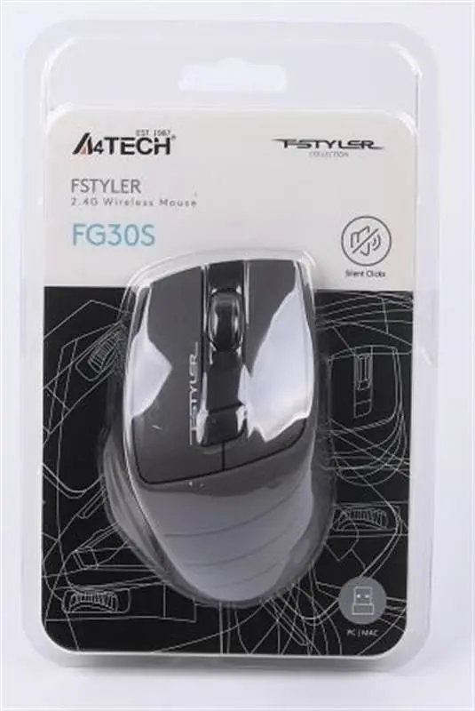 Миша бездротова A4Tech FG30S Grey/Black (FG30S (Grey)) - фото 2