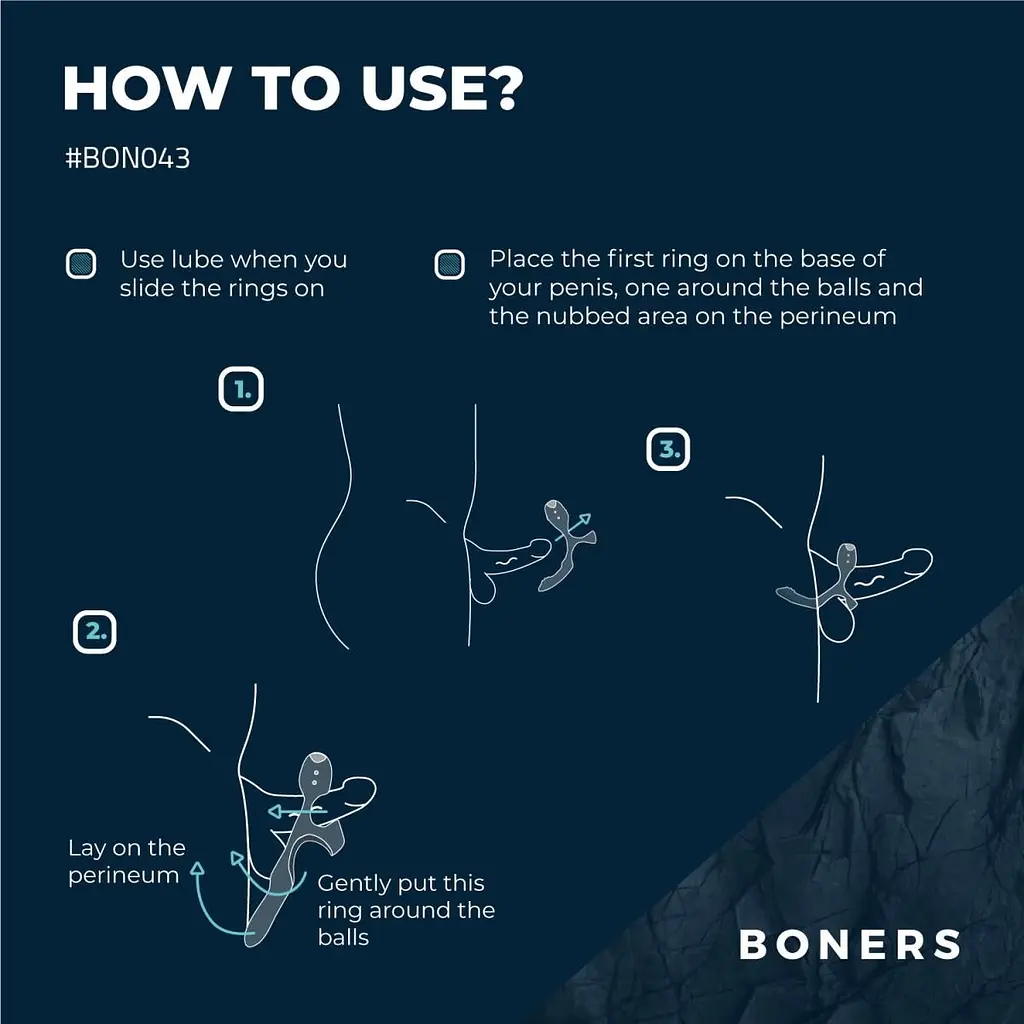 Ерекційне кільце Boners Triple Cockring - фото 11