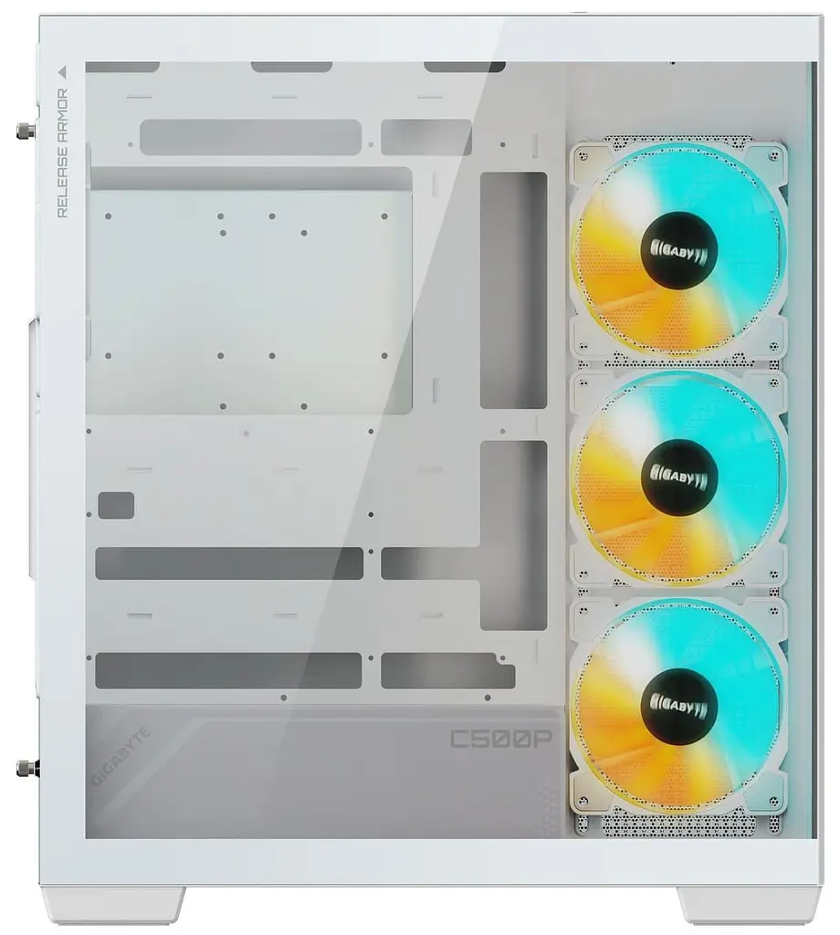 Корпус Gigabyte C500 Panoramic Stealth из закаленного стекла BTF, белый (GB-C500PI ST WHITE) без блока питания - фото 4