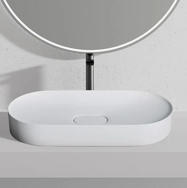 Умывальник Rea Iris 71 white matt накладной REA-U4305, Белый матовый - фото 4