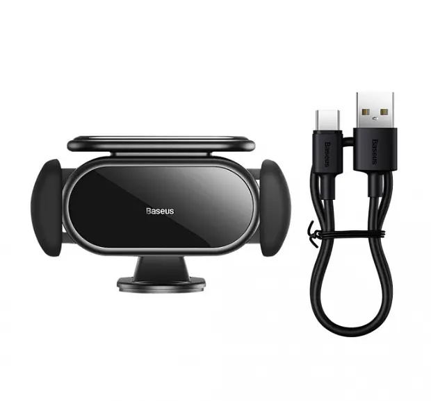 Автомобільний тримач холдер Baseus Steel Cannon pro Solar Electric Car Mount SUGP010001 Black - фото 4