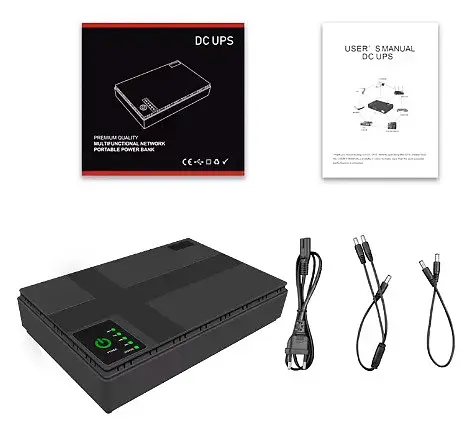 Джерело безперебійного живлення для мережевого обладнання DC1018P 12V/ 9V/ 5V 10400 mAh Чорний - фото 8